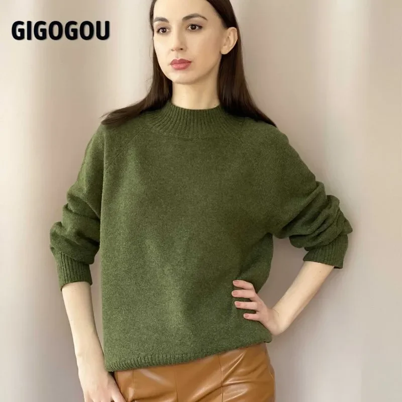 

NEW 2023 Woolen Women Turtleneck Sweaters Autumn Winter Thick Warm Knitted Pullover Tops Jumper Women Cashmere Sweater