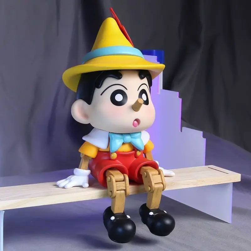 

18cm Gk Anime Figure Crayon Shin Chan Cosplay Pinocchio Action Figurine Collection Model Statue Doll Toy For Movable Model