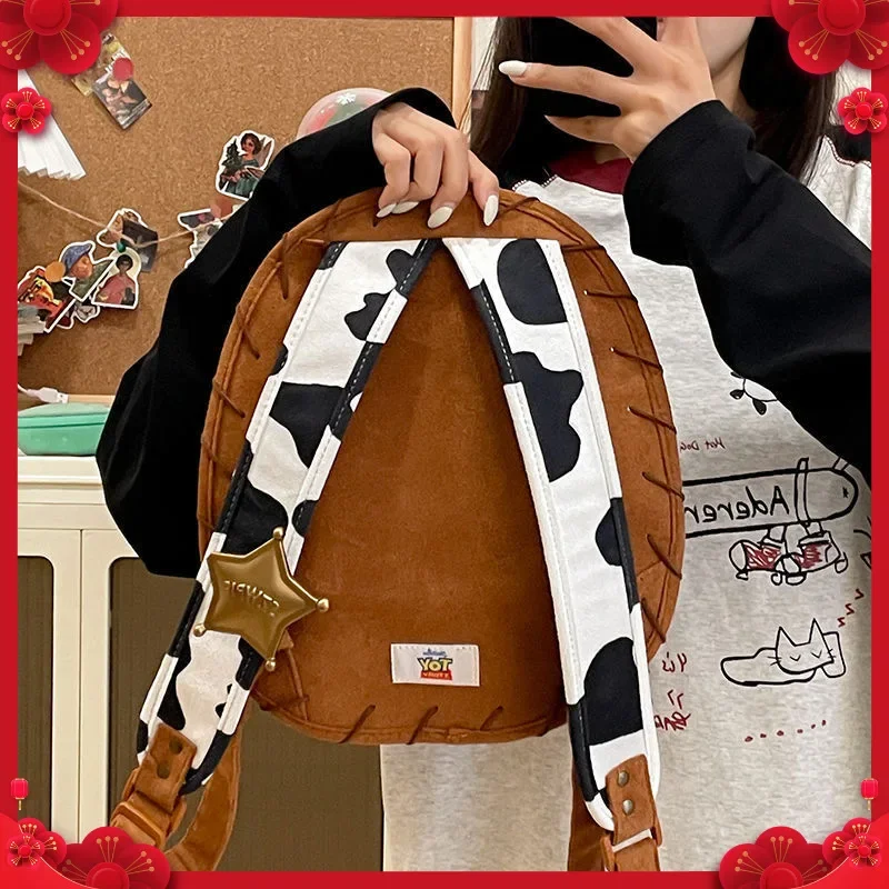 Disney Toy Story Woody Cowboy Hat Backpacks Cartoon Peripheral Storage Bag Fashion Crossbody Large Capacity Chest Bags Gifts
