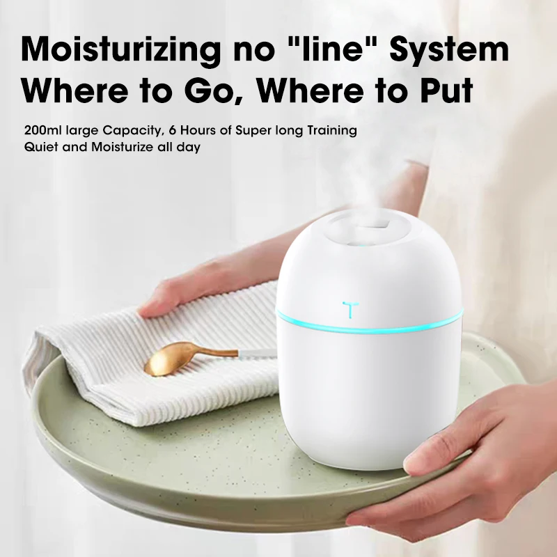 Миниатюрный увлажнитель воздуха со светодиодный Ной лампой USB-вентилятор