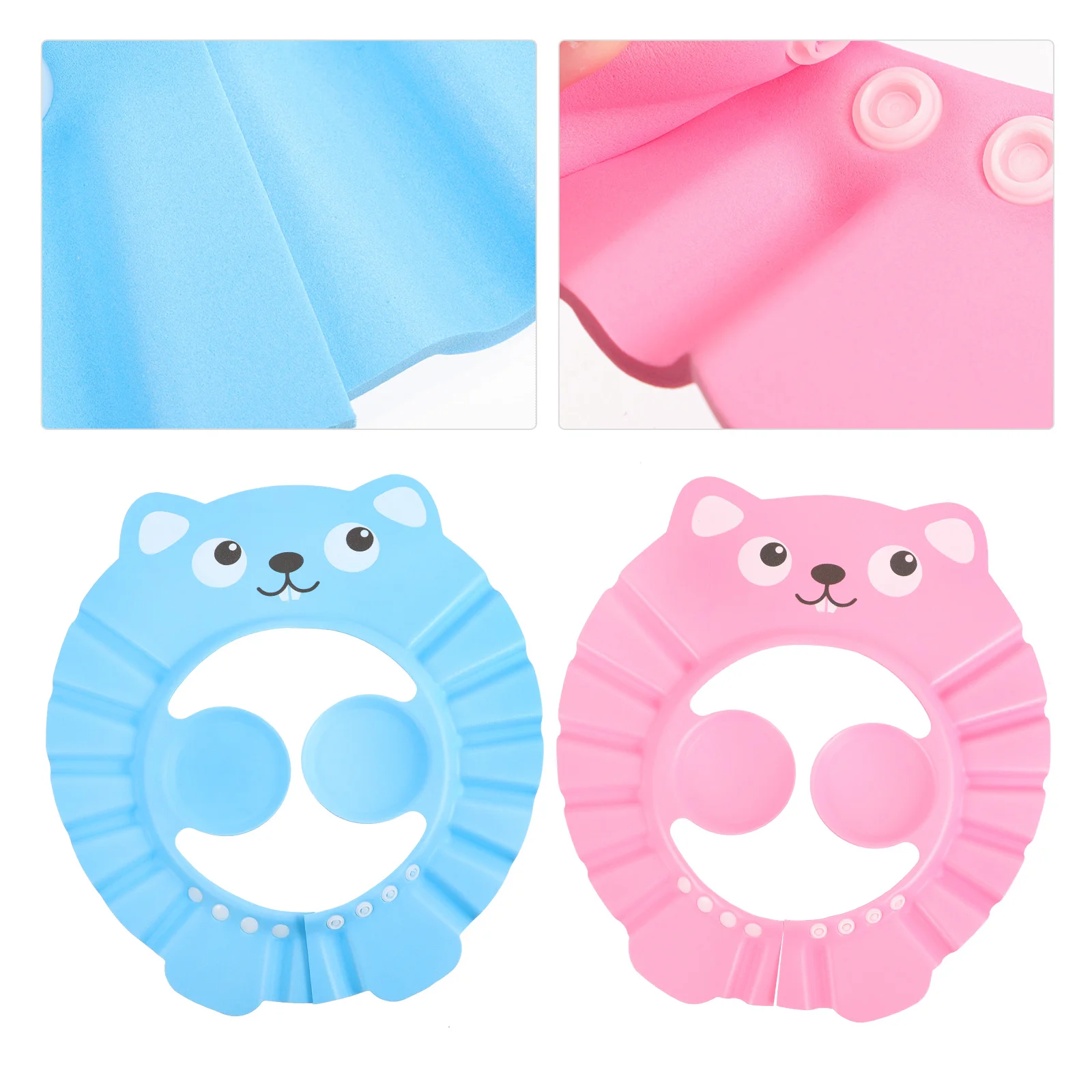 

2Pcs Ear Protection Bathing Toiletries EVA Adjustable Bath Hats Shower Caps for Baby