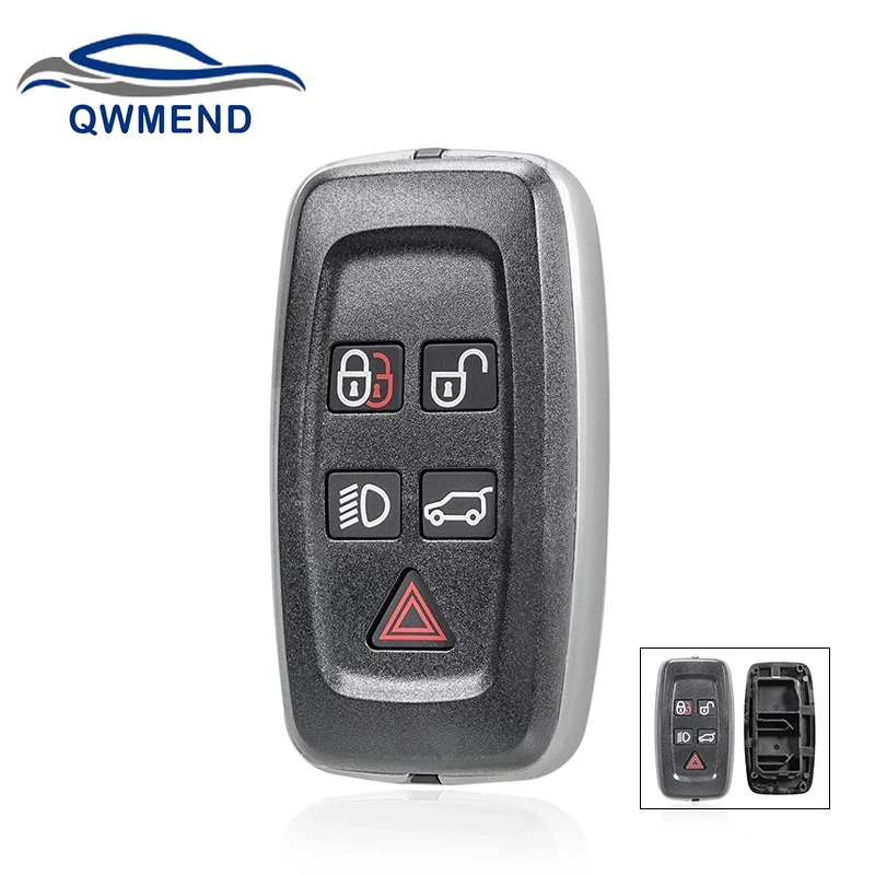 

QWMEND 5 Buttons Smart Remote Car Key Shell for Land Rover Range Rover Sport 2010 2011 2012 Trunk Panic Fob Key Case Shell