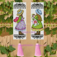 bk016 diy craft cross stitch bookmark christmas plastic fabric needlework embroidery crafts counted new gifts kit holiday