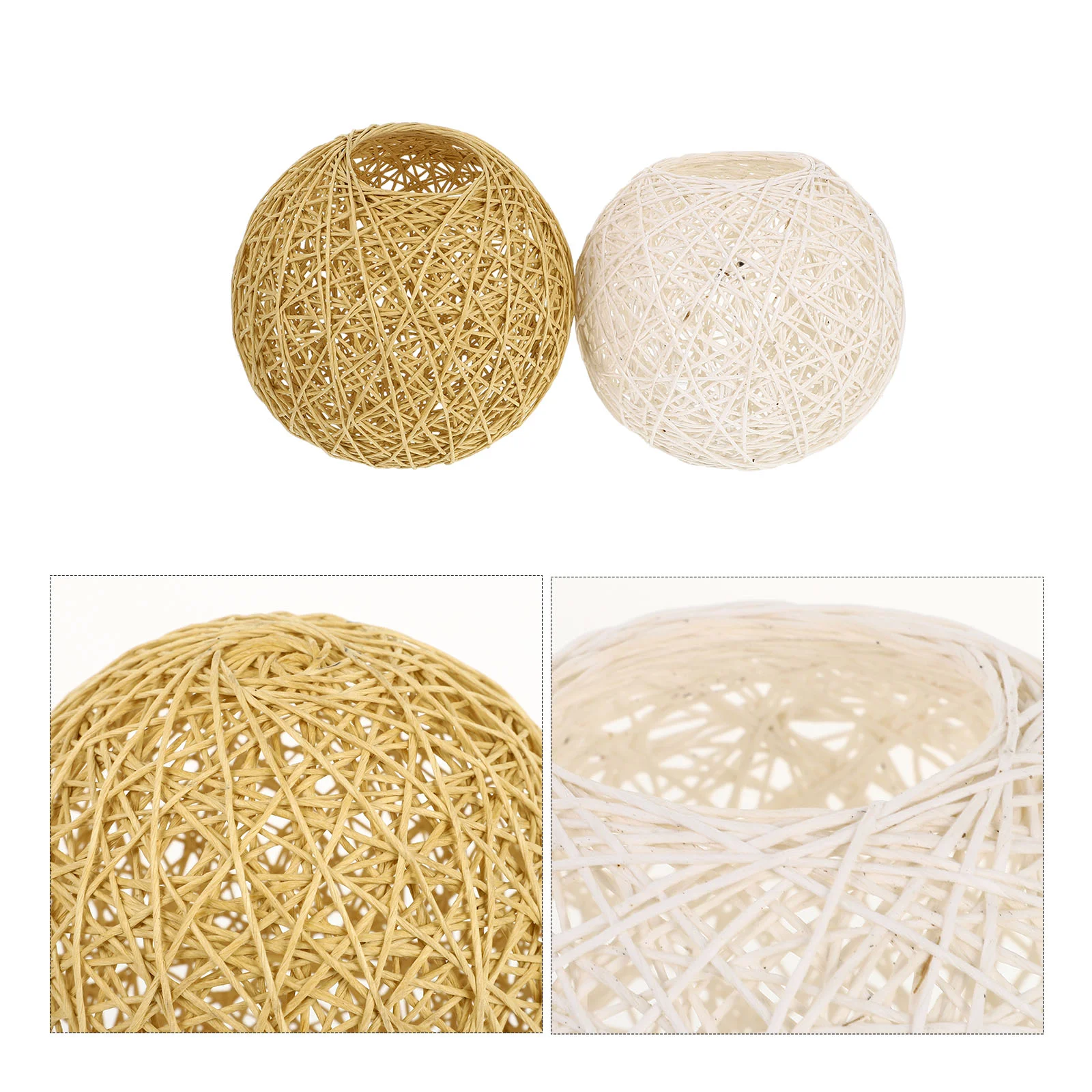 

2 Pcs Orb Chandelier Cottage Lampshade Hanging Pendant Light Lighting Replacement Woven Rattan Ball Takraw