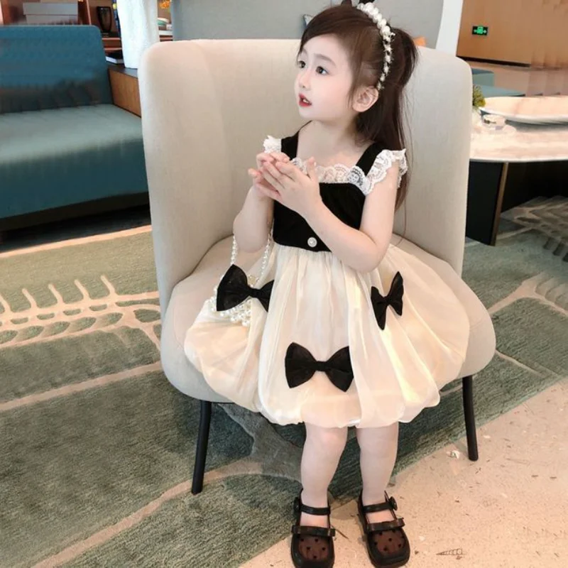 

Летние повседневные платья для девочек 2023 Костюмные наряды без рукавов ТРАПЕЦИЕВИДНОЕ платье принцессы стандартное платье для детей Детская одежда для маленьких девочек Q429