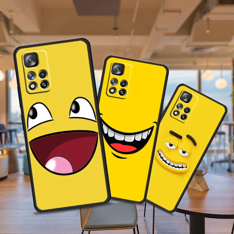 

Hot Funny funny Cute Smiley For Xiaomi Redmi Note 11 10T 5G 9T 9S 8T 7 6 Pro Max Plus 5A 4 Soft Black Phone Silicone Cover