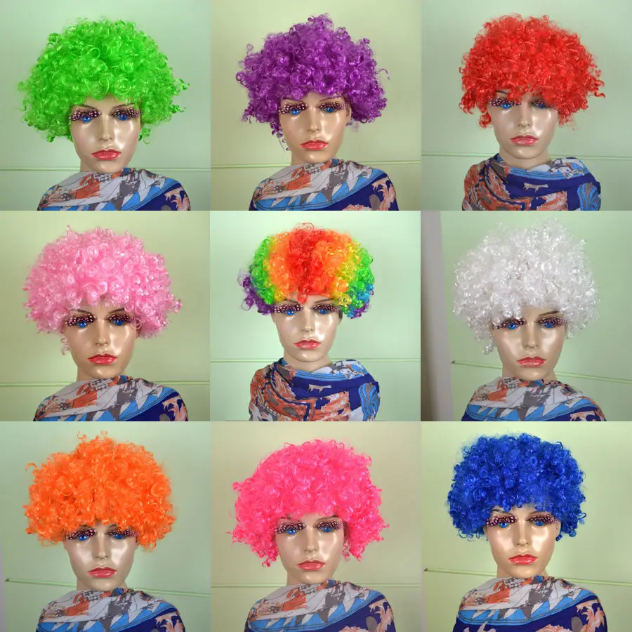 Красочный афро парик веерообразные волосы костюм представление в детском саду |
