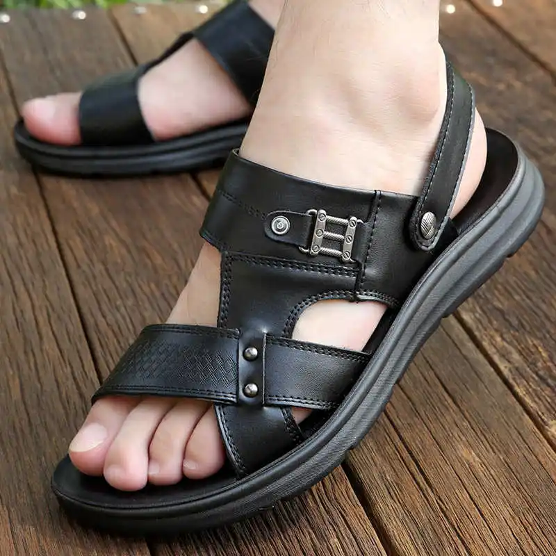 

High-Heeled Sandals Korean Heeled Slippers Driving Male Shoes High Platform Clogs Tenos Tennis Sneaked Shock Absorber Shows Dad