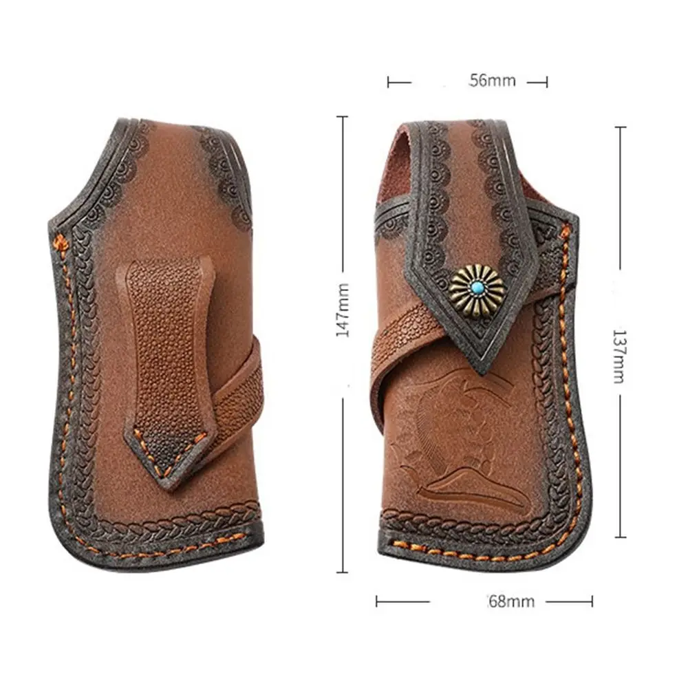 Новый портативный складной чехол для ножа карманный коричневый фонарик петля