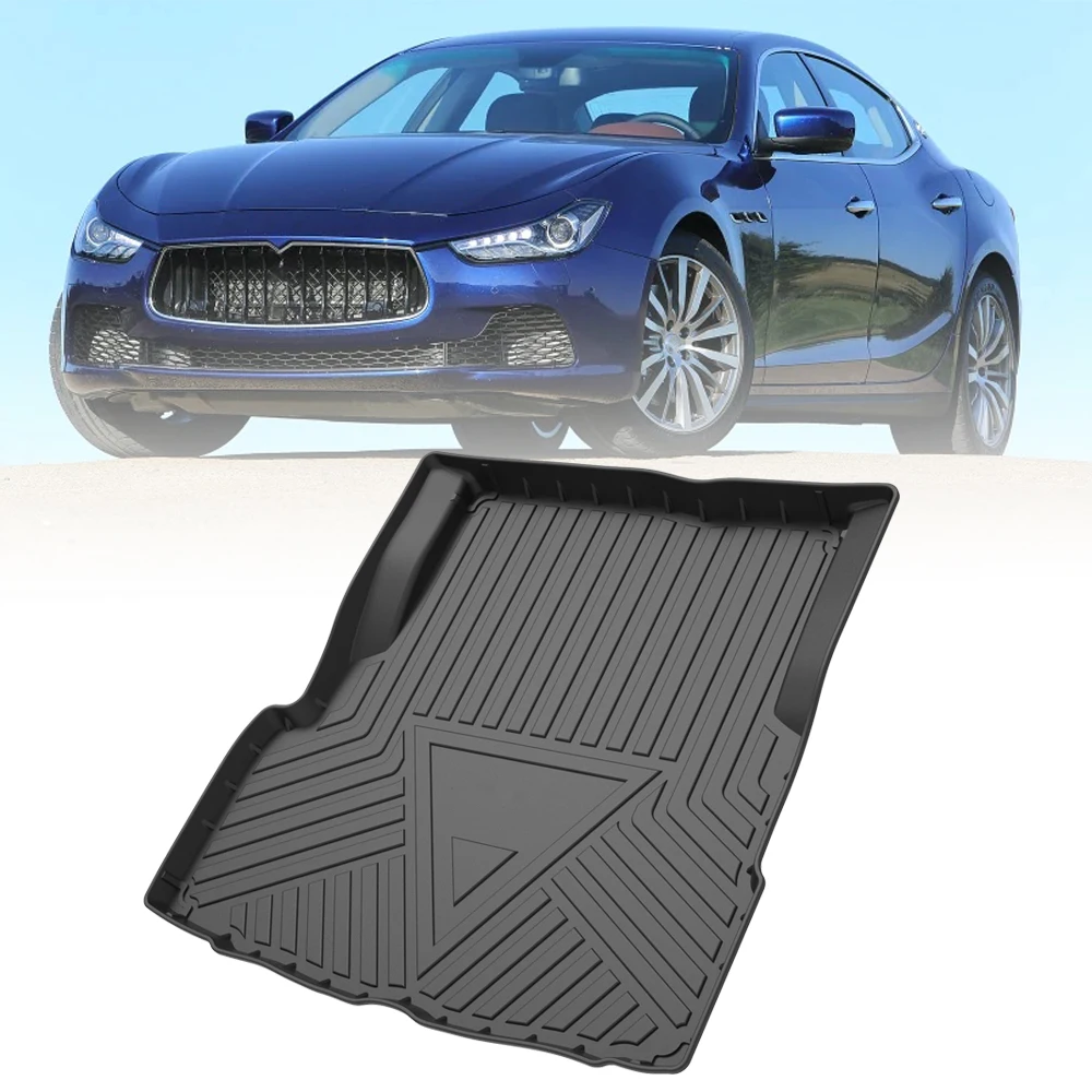 TPE Car Rear Trunk Mat Storage Box Pad For Maserati Ghibli 2014-2021 Waterproof Protective Rubber Car Mats