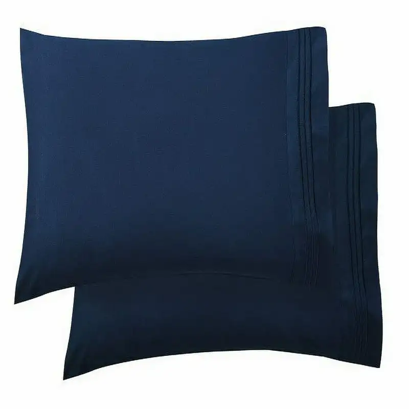 

1800 Thread Count Egyptian Quality Super Soft Wrinkle Free 2-Piece Pillowcases- Standard Size-Navy
