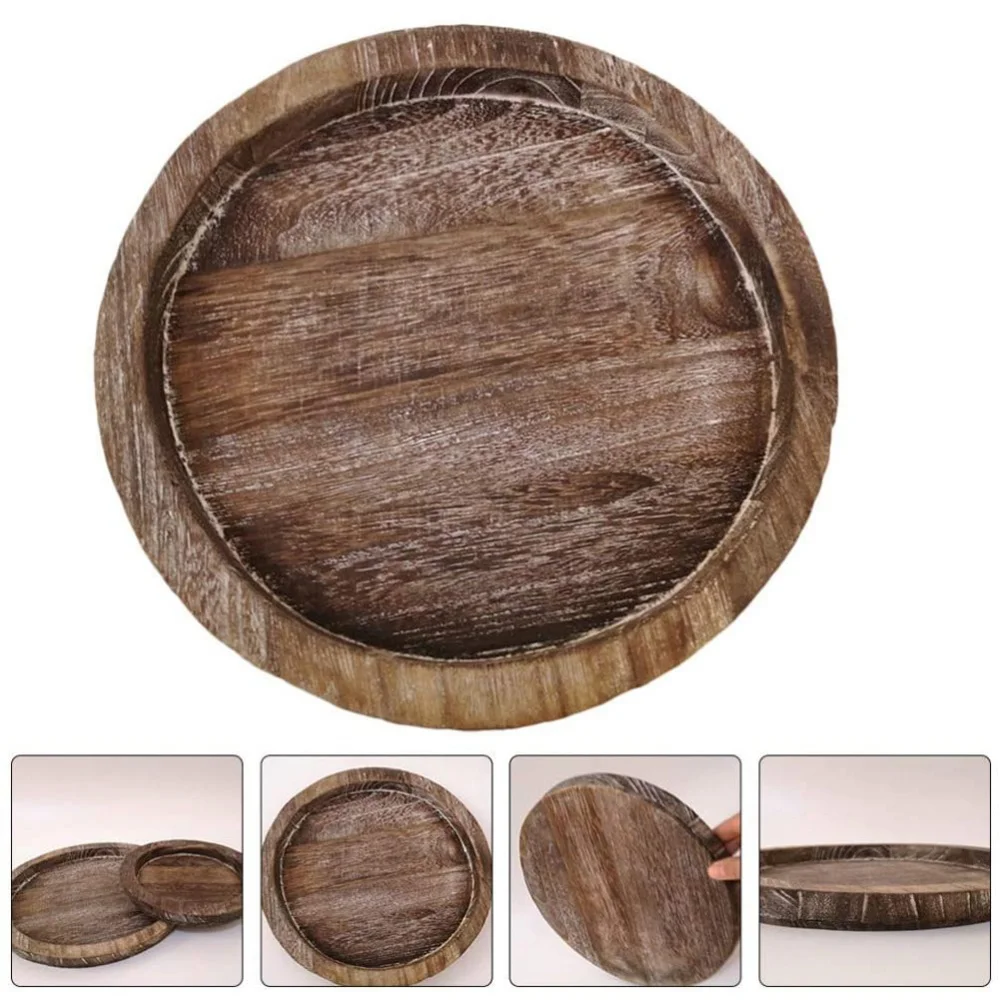 

1pc Rustic Wooden Tray Candle Holder for Farmhouse Kitchen Countertop Coffee Dinning Table Organizer Home Decor Wedding