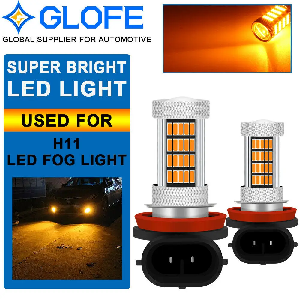 

2X 92Smd H8 H11 H9 Led Front Fog Driving Light 3000K Yellow Projector Bulbs Drl