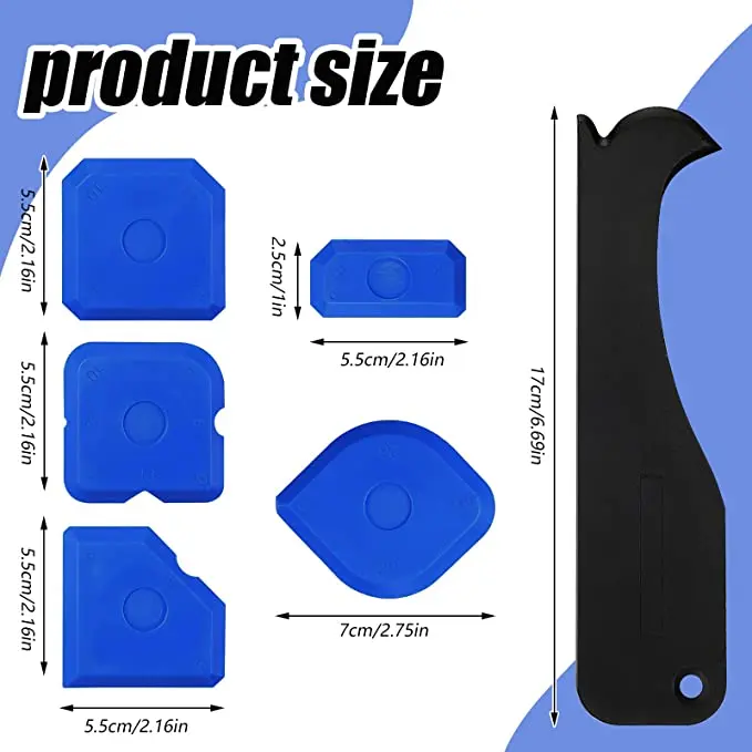 Sealant Spreader Kit Finishing Accessories Professional Manual Small Size Caulk Accessory Grout Scraper Set Removal Spatula