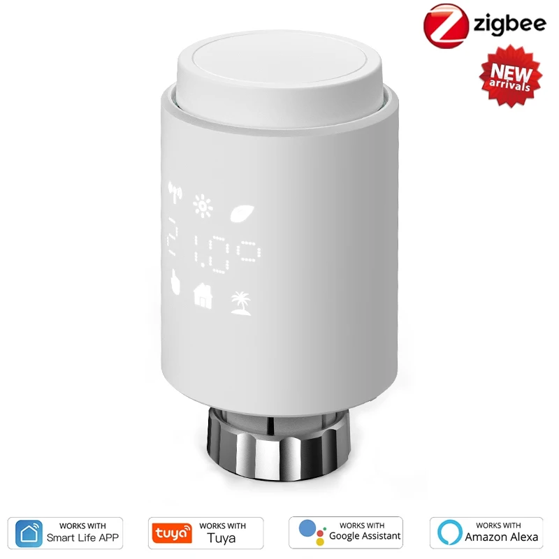 

Tuya Smart ZigBee Radiator Actuator TRV TV02 Programmable LED Thermostatic Radiator Valve Thermostat Support Alexa