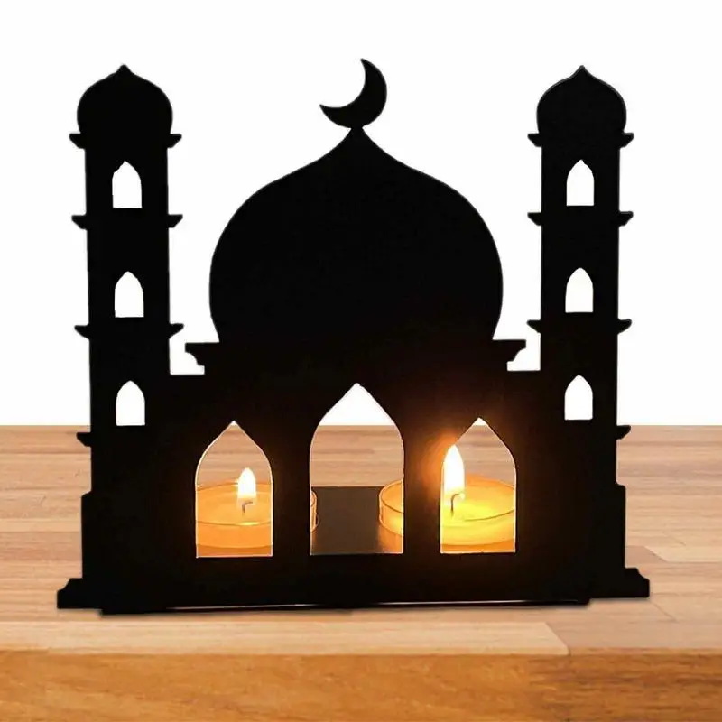 

Castle Candle Holder With Moon Star Candlestick Wrought Iron Candelabra For Eid Decorations Indoor Wedding Dinning Party