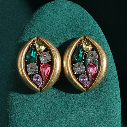 Серьги-гвоздики LOVE GREEN LIVE GREEN хрустальные с кристаллами в виде глаз