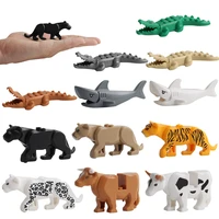 12 animal building blocks building scene accessories crocodile tiger shark diy model assembled educational toys childrens gifts