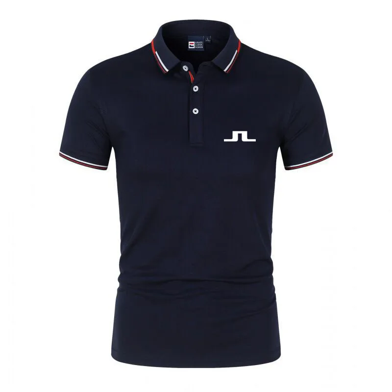 Golf Shirt for Men's Summer Quick Dry Breathable Polo Shirt Fashion Short Sleeve Tops J Lindeberg Golf Shirt Men's T-Shirt