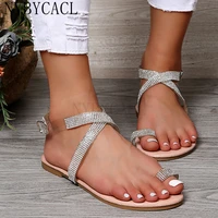 2022 rome summer beach bling crystal ladies sandals rhinestone platform mixed color cutouts wedges women sandals shoes 36 43 new