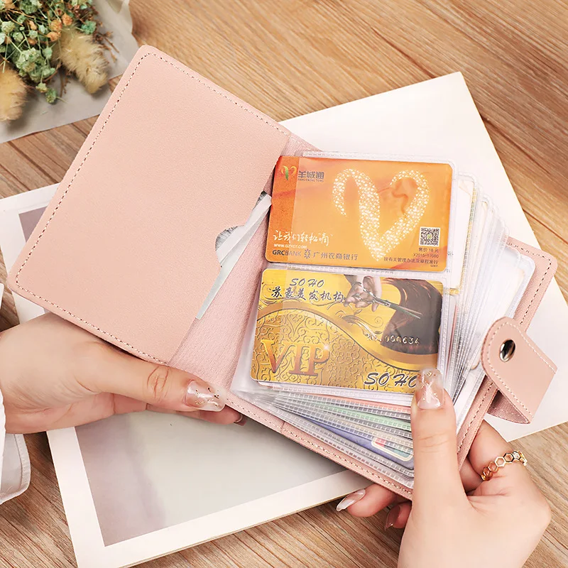 

MONNET CAUTHY 2022 New Bank Card Holder Casual PU Multi-card Slot Solid Color Green Grey Red Black Blue Business Card Holder