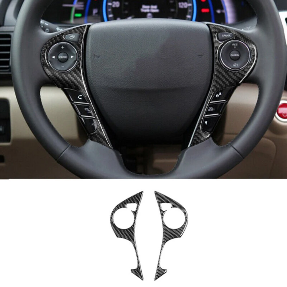 

For Honda For Accord 2013-2017 Carbon Fiber Steering Wheel Button Cover Trim Decoration Sticker Car Interior Accessories