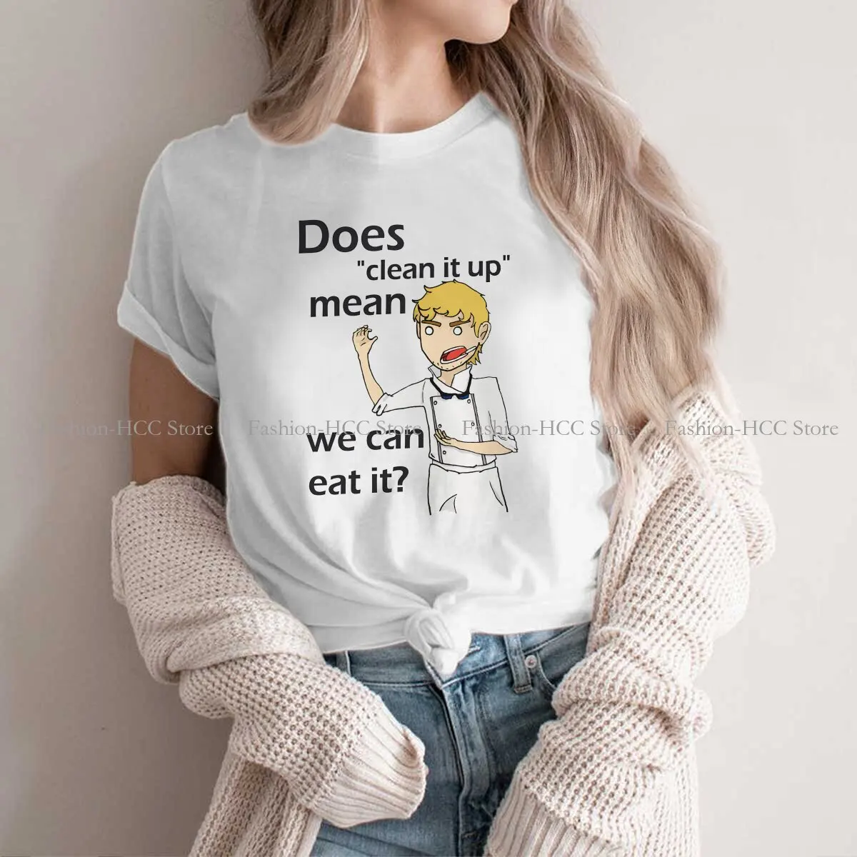 

Can We Eat It Special Polyester TShirt Black Butler Demon Servant Anime Comfortable Creative Gift Idea T Shirt Short Sleeve