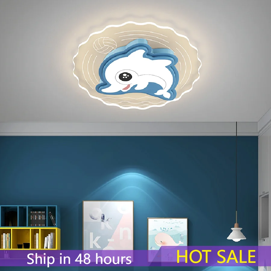 

Modern Minimalist Children's Room Ceiling Lights Creative Bedroom Cartoon Lamp Cute Kindergarten Dolphin Cloud Lamp Decoration