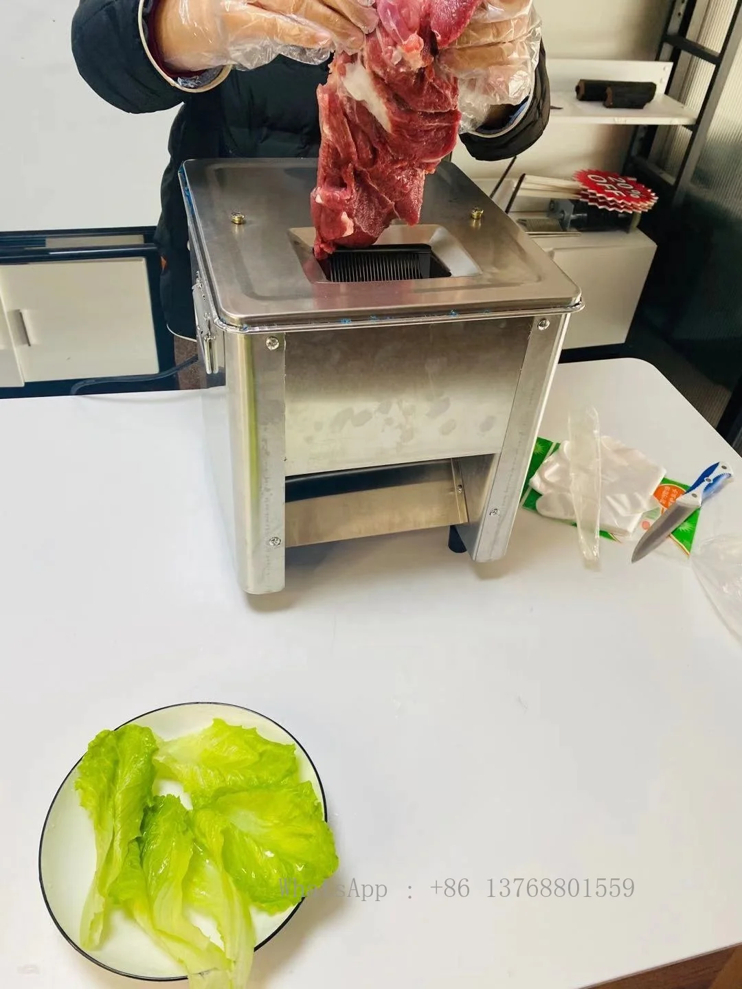 Небольшой мясорез коммерческий ресторан машина для резки мягкого мяса ломтики