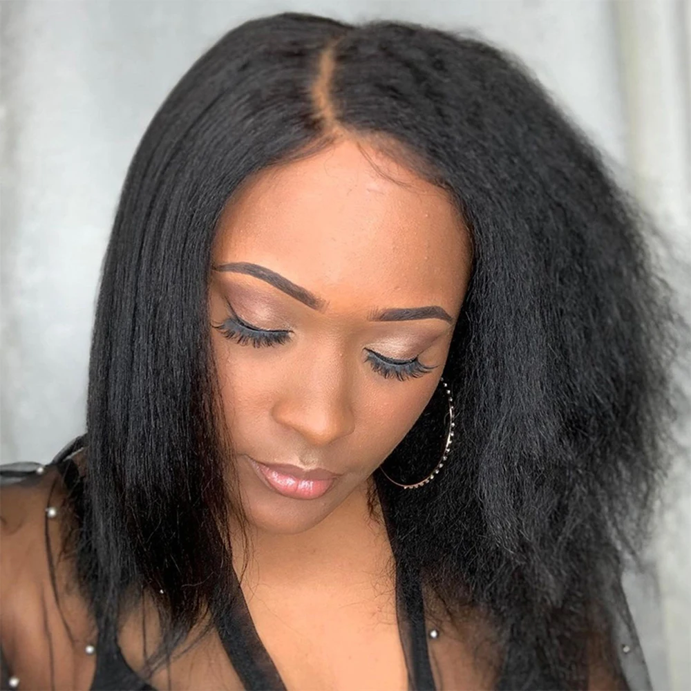 360Full Lace Frontal Wig HD Transparent Kinky Straight Lace Front Human Hair Wigs For Black Women Brazilian Yaki Lace Front Wig