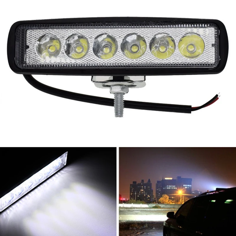 

18W 6 LED Car LED Work Light DRL Spotlight High Bright Waterproof Auto Offroad SUV Truck Headlights Driving Lamp 12V