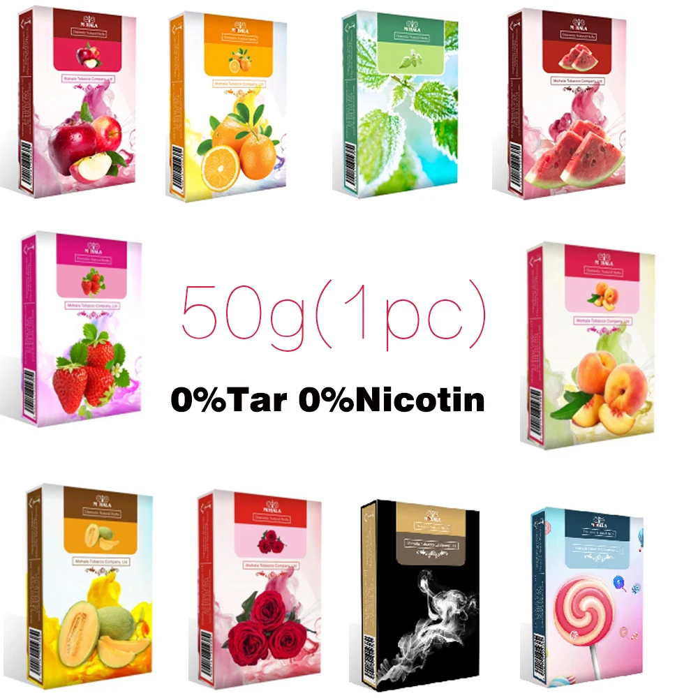 50g / LOT MOHALA Herbal Hookah Shisha Fruit Molasses Flavors USA Premium  ,NoTobacco and Nicotine Free