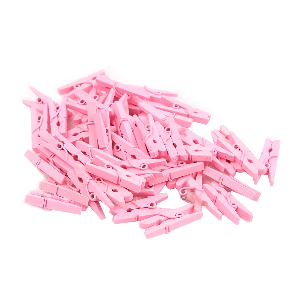 

100 pcs Mini Natural Wooden Paper Clips Utility Versatile Clothespin Clips Picture Photo Cable Pictures Small tweezers