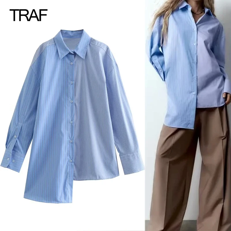 

Рубашка женская с воротником-стойкой, на пуговицах, с длинным рукавом