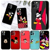disney cute mickey mouse for apple iphone 13 12 mini 11 xs pro max x xr 8 7 6 plus se 2020 5 black phone case funda capa