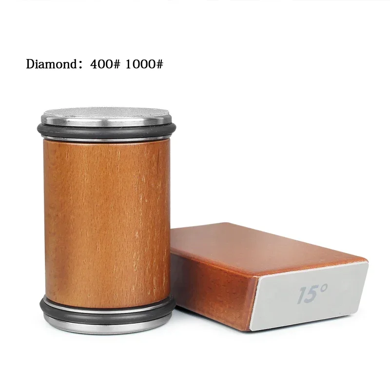 Магнитная точилка для ножей с углом вращения 15/20 ° деревянная роликовая