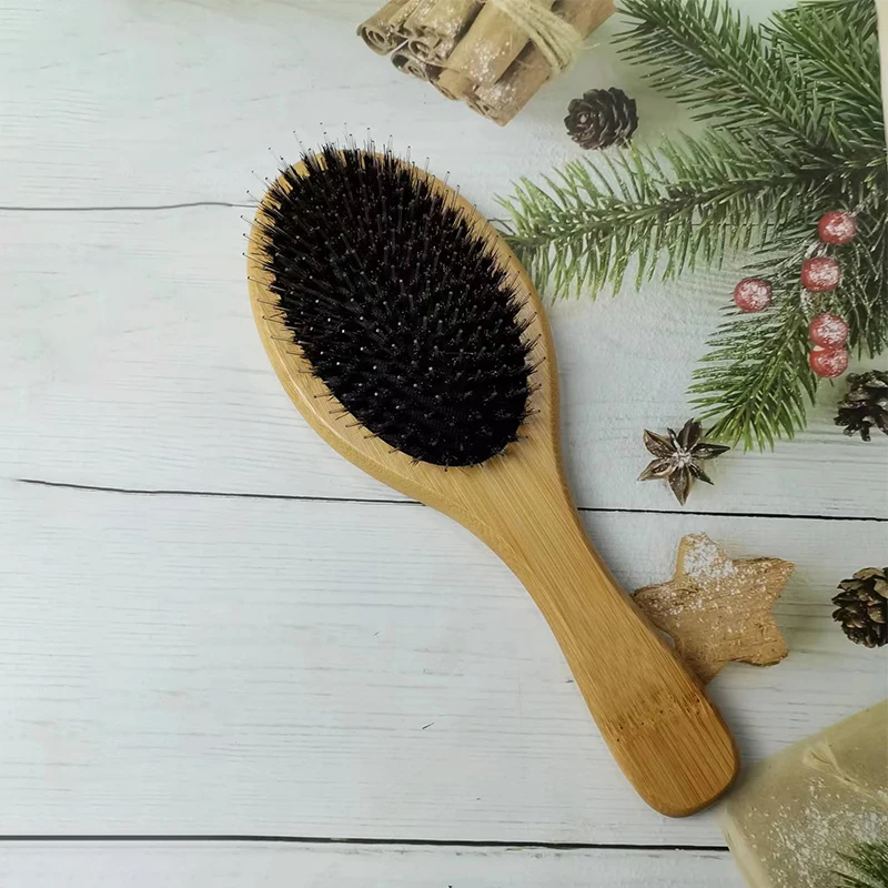

Bamboo Brush Wild Boar Bristle Straightener Comb Tangle Brush Bamboo Brush for Hair Comb Hairdresser Head Massage Styling Tools