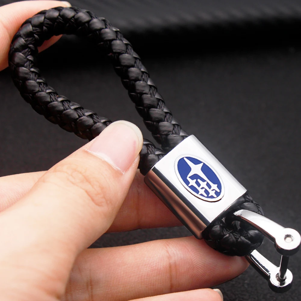 

Car Key Ring Fashion Keychain Metal Leather Styling Logo Gift Auto Interior For SEAT Toyota MINI Subaru Impreza Forester Tribeca