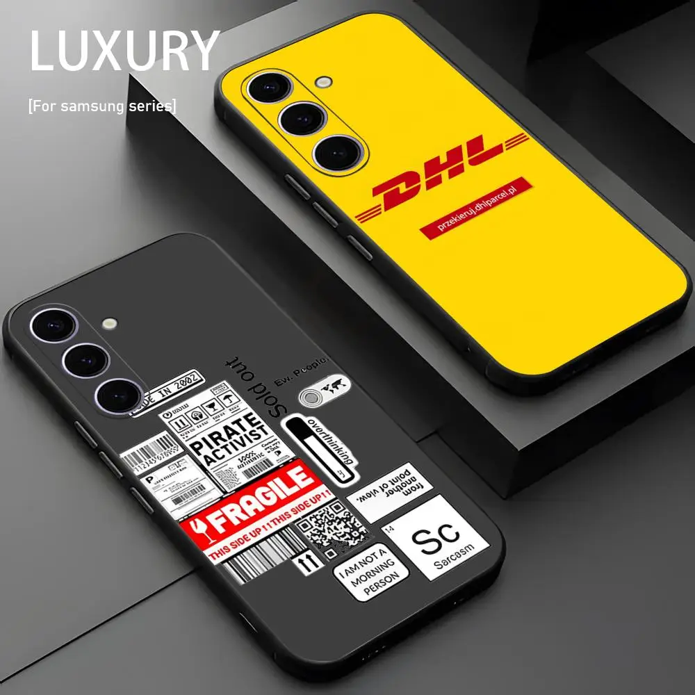 Фото Модный чехол для телефона D-Dhl Express Label для Samsung Galaxy S26 S25 S24 S23 S22 S21 Plus Ultra Note20, мягкий, черный №2