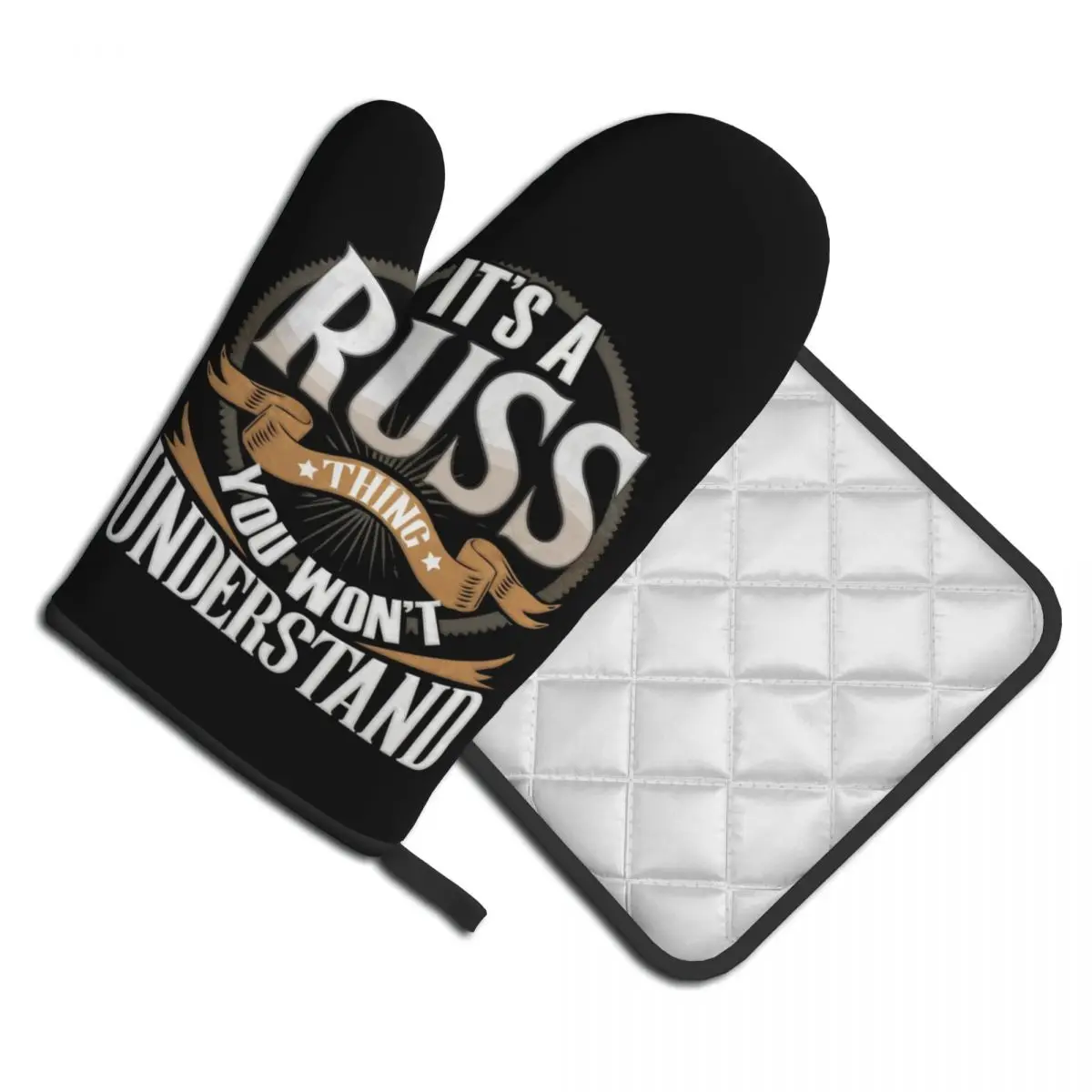 

Пользовательский подарок для Russ Mitt Hot Pad, вы не поймете, горячие технические кухонные перчатки, набор жаропрочных рукавиц для барбекю, пекарн...