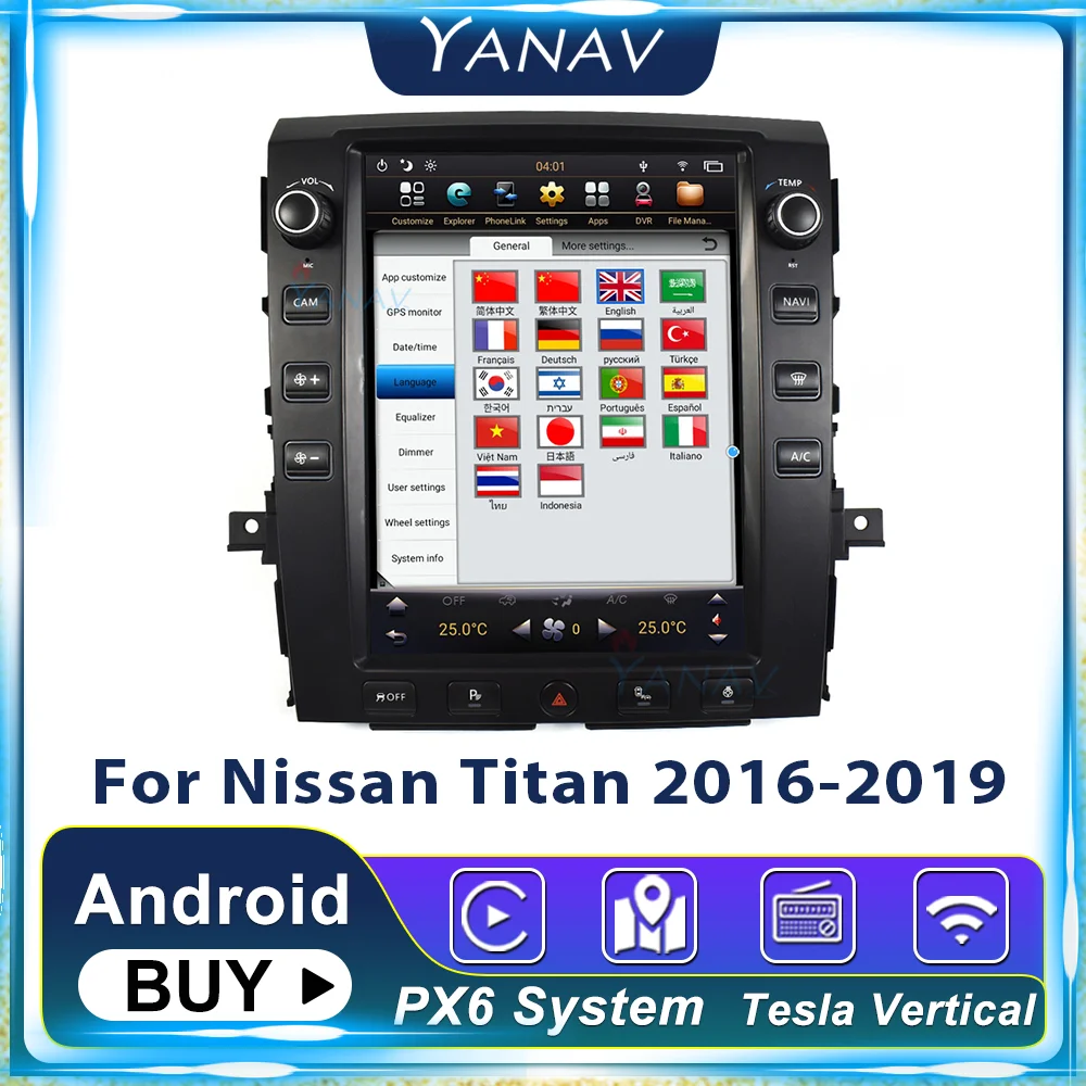 

Мультимедийный MP3-плеер на платформе Android с GPS-навигацией, Автомагнитола для Nissan Titan 2016-2019, стереоприемник 2 Din с вертикальным экраном Telsa