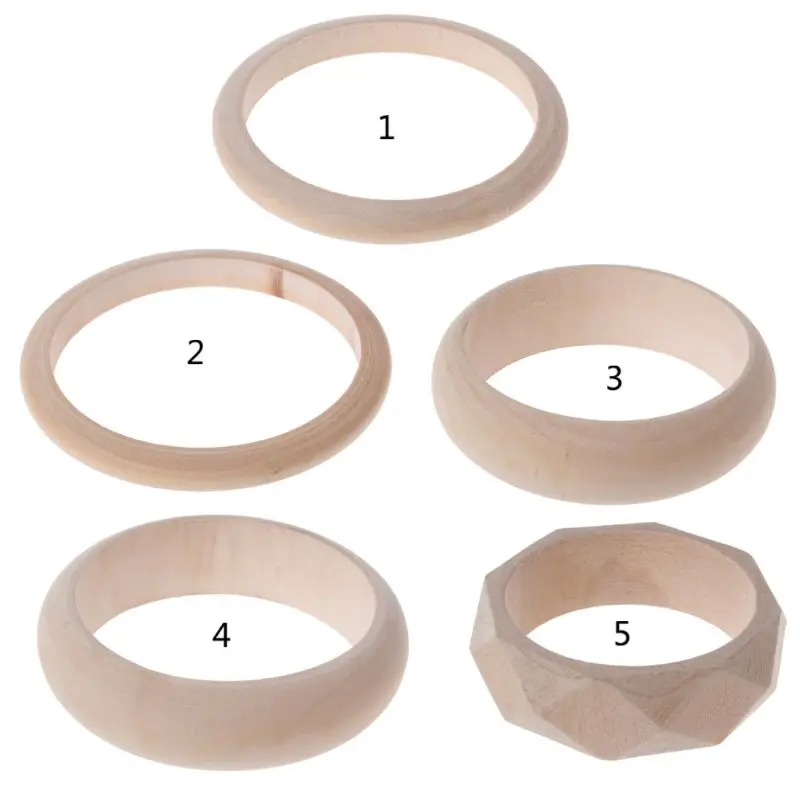 

Plain Natural Unfinished Unpainted Wooden Bangle Bracelet DIY Art Jewelry