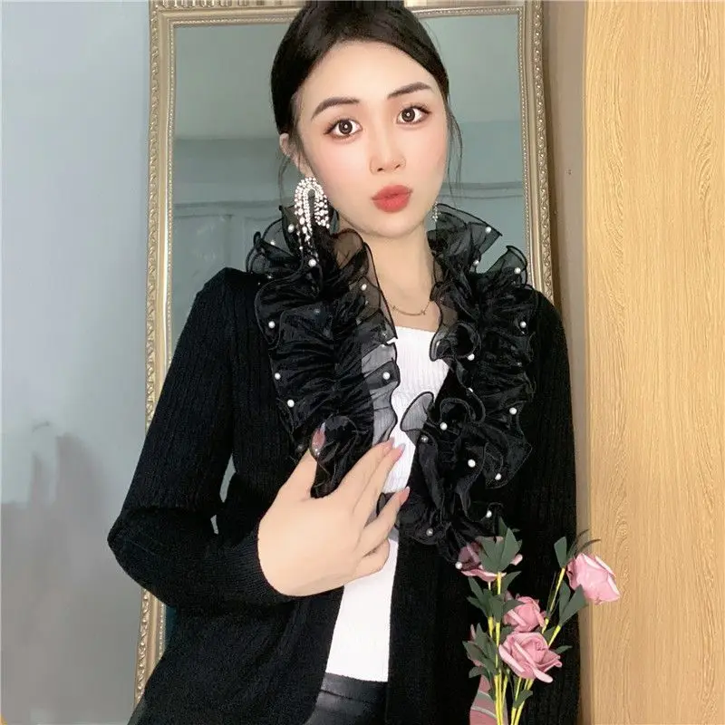 Женский вязаный кардиган с ушками топ V-образным вырезом новый свитер осень и