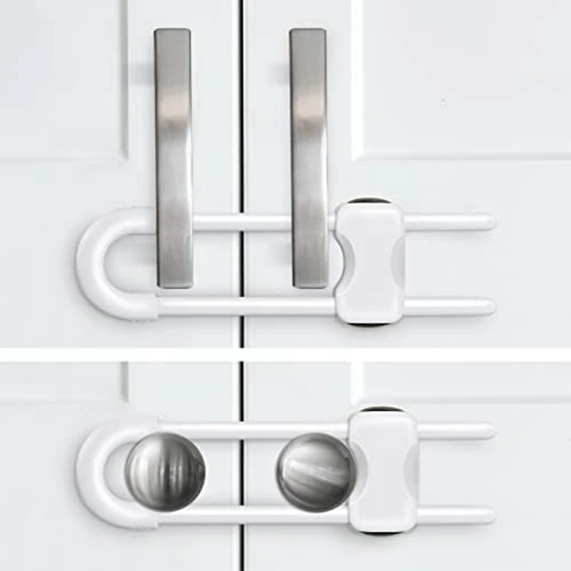 

Белый замок для младенцев, U-образные замки для шкафов, замки для шкафов с защитой от детей