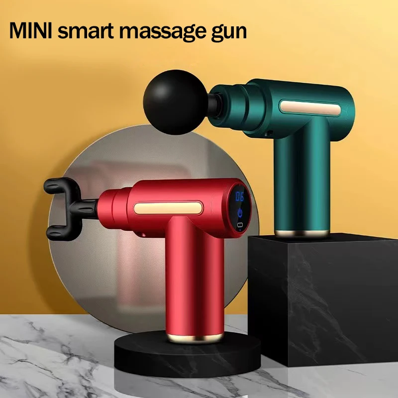 

Mini USB Charging Deep Tissue Muscle Relaxation Massage Gun Multiple Replacement Massage Heads Pain Relief Portable Fascia Gun