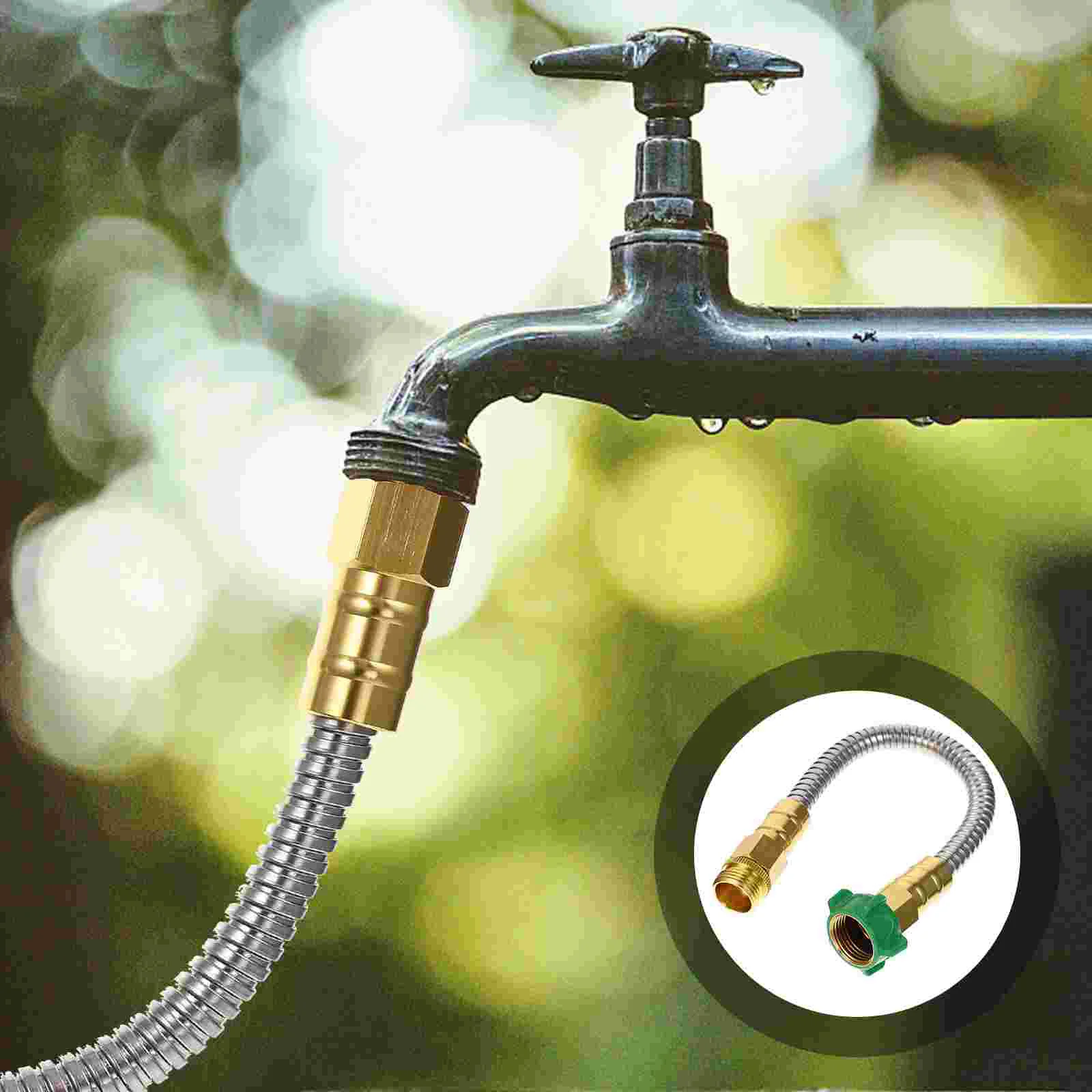 

Garden Hose Extension Metal Water Connector Stainless Steel Outdoor Heavy Duty Tube Flexible