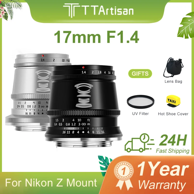 TTArtisan 17 мм F1.4 APS-C ручная фокусировка основной портрет Большая диафрагма широкоугольный объектив для камеры Nikon Z mount Z50 ZFC Camera