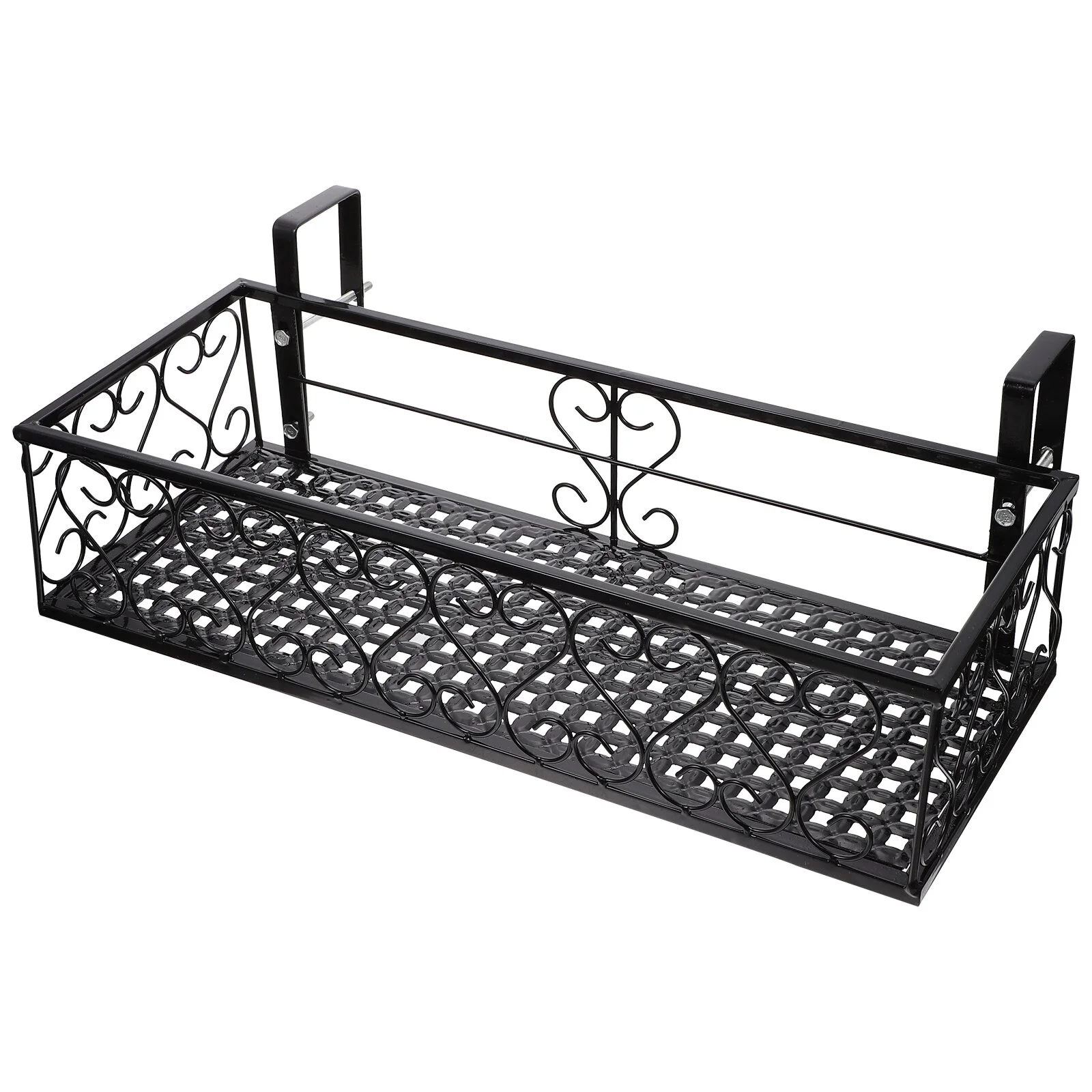 

Hanging Railing Planter Flower Pot Holder Hanging Basket Racks Potted Plants Rack Over The Rail Fence Pots Stand for Balcony