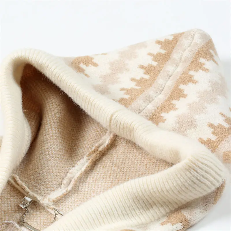 Коричневый вязаный Ретро кардиган с трехмерным мишкой Тедди женский свободный