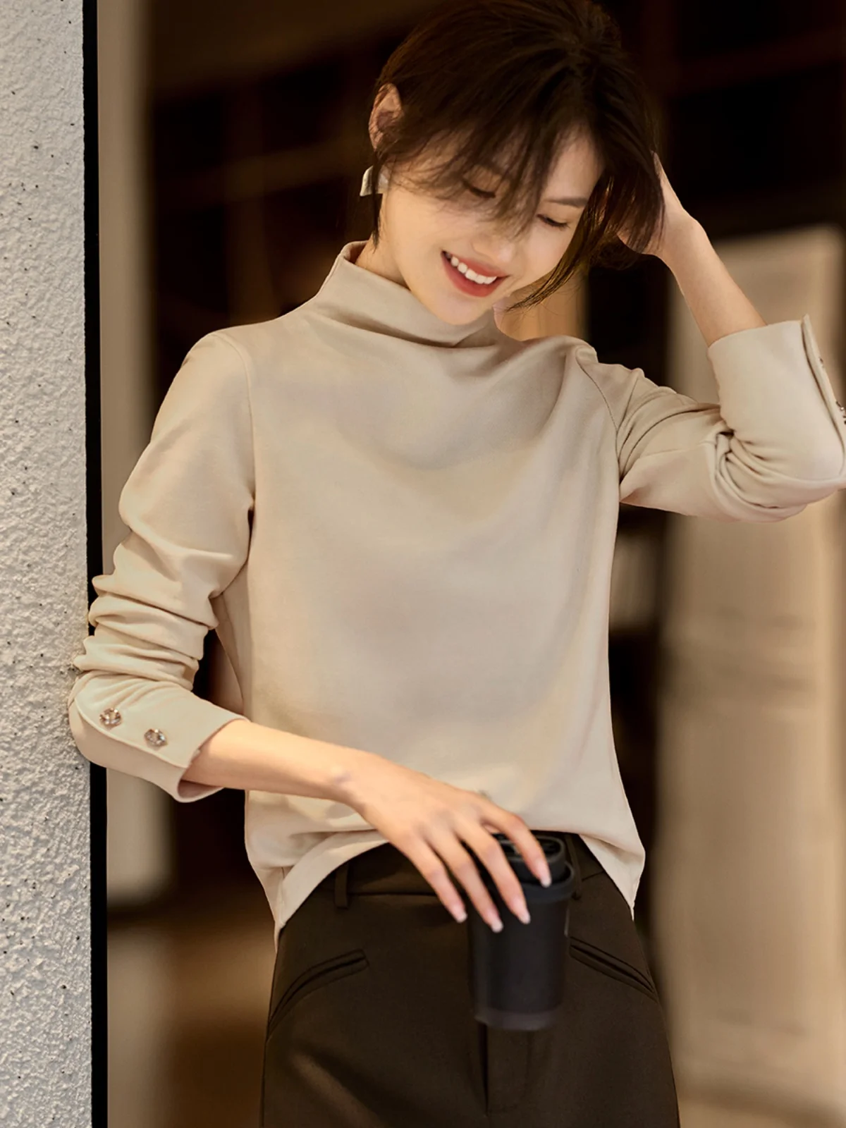 Xwi Xinwei кремово-белая универсальная нижняя рубашка Dralon женская осенне-зимняя с